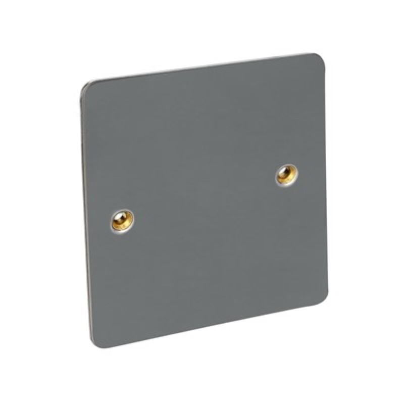 Flat Plate Blank Plate 1 Gang *Black Nickel ** - Click Image to Close